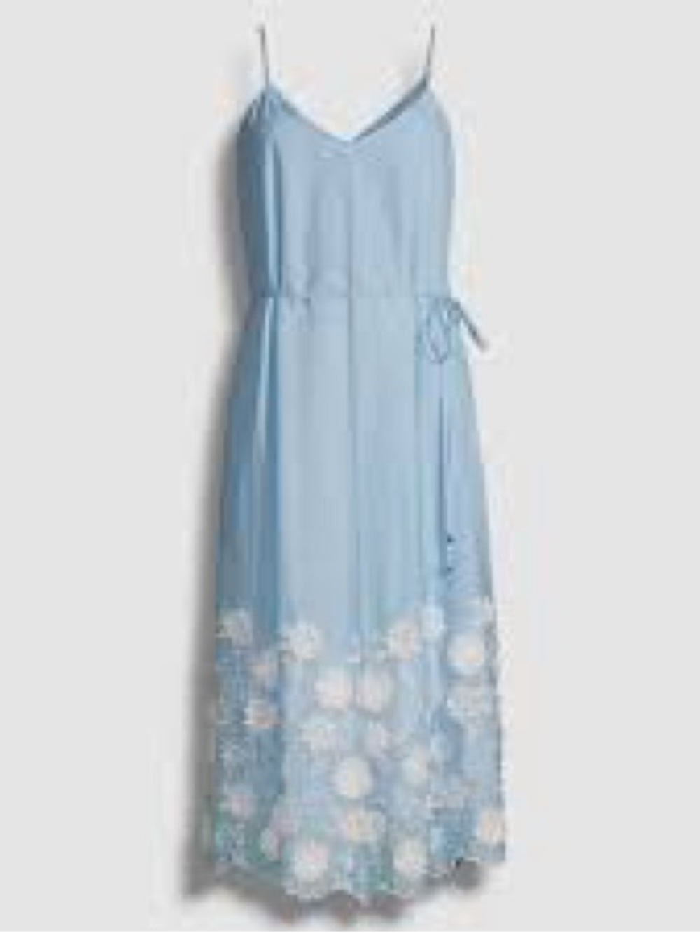 Milly Light Blue Floral Embroidered Midi Dress size 0 NWT